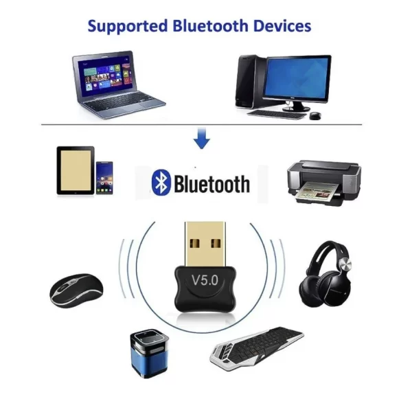Adaptador E Receptor USB Bluetooth 5.0 Plug usb Transmissor de audio para Notebook - Imagem 2