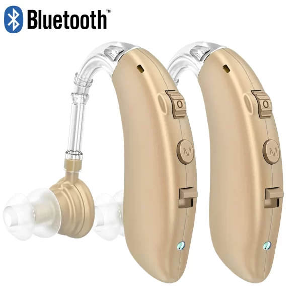 Rechargeable Digital Hearing Aid Adjustable Tone Best Sound Amplifier Portable Deaf Elderly BTE Hearing Aid - Imagem 15