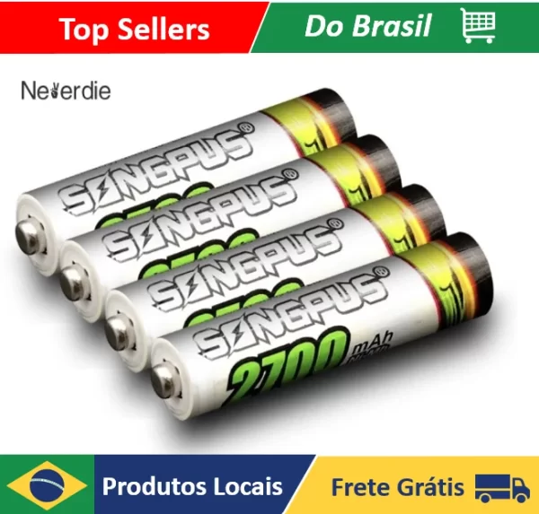 4 Batteries Rechargeable AAA 2700 In The Blister Ideal For Varios Rechargeable Device