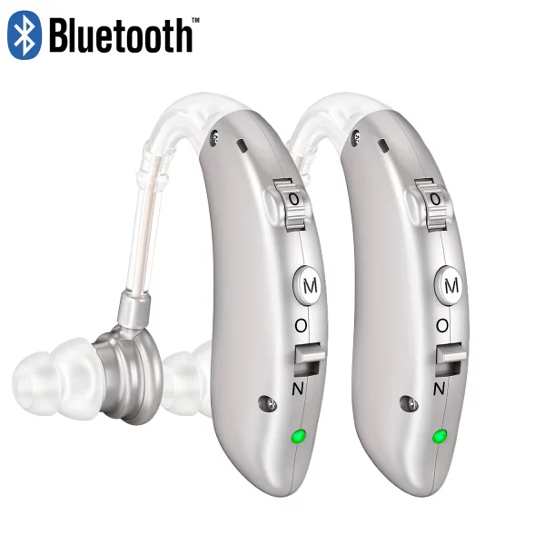Rechargeable Digital Hearing Aid Adjustable Tone Best Sound Amplifier Portable Deaf Elderly BTE Hearing Aid - Imagem 13