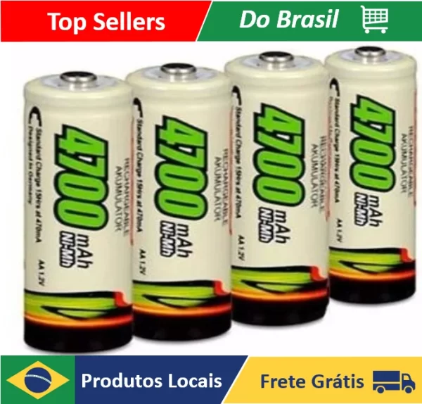 4 AA Rechargeable 4700mAh Battery-Neverdie Store