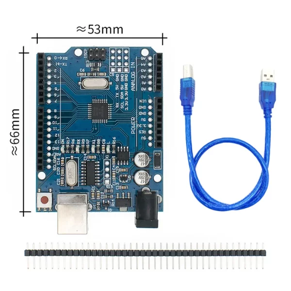 Development board  for UNO R3 CH340G+MEGA328P SMD Chip 16Mhz For Arduino UNO R3 USB CABLE ATEGA328P One set - Imagem 7