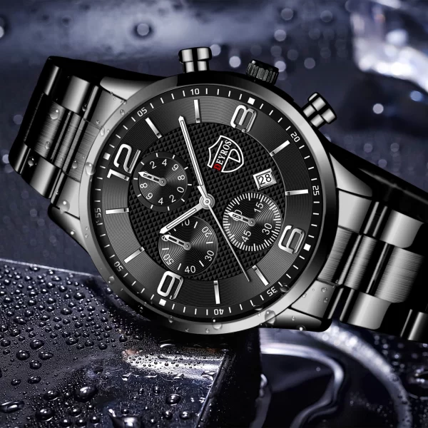 reloj hombre Luxury Business Men Watchs Stainless Steel Quartz WristWatch Male Leather Calendar Luminous Clock relogio masculino - Imagem 5