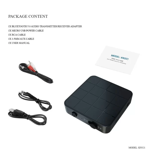 Grwibeou Bluetooth 5.0 4.2 Receiver and Transmitter Audio Music Stereo Wireless Adapter RCA 3.5MM AUX Jack For Speaker TV Car PC - Imagem 7