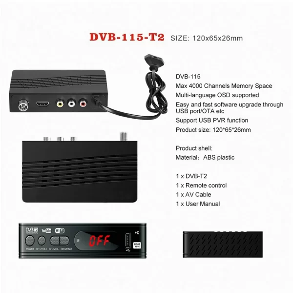 HD 1080p Tv Tuner Dvb T2 VGA Dvb-T2 For Monitor Adapter USB2.0 Tuner Receiver Satellite Decoder Dvbt2 Mutiple Language Manual - Imagem 5