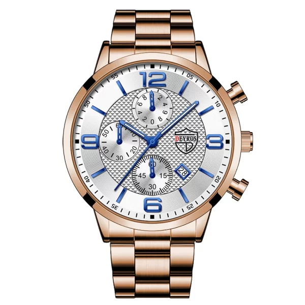 reloj hombre Luxury Business Men Watchs Stainless Steel Quartz WristWatch Male Leather Calendar Luminous Clock relogio masculino - Imagem 9