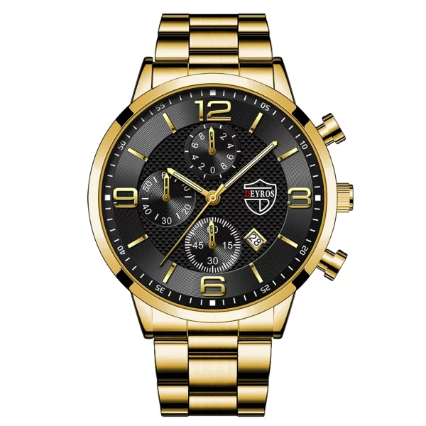 reloj hombre Luxury Business Men Watchs Stainless Steel Quartz WristWatch Male Leather Calendar Luminous Clock relogio masculino - Imagem 8