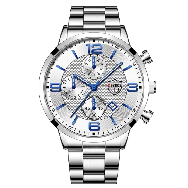 reloj hombre Luxury Business Men Watchs Stainless Steel Quartz WristWatch Male Leather Calendar Luminous Clock relogio masculino - Imagem 7