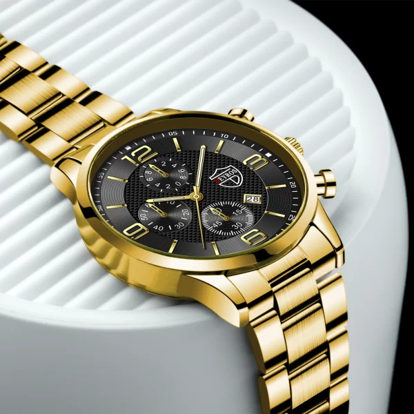 reloj hombre Luxury Business Men Watchs Stainless Steel Quartz WristWatch Male Leather Calendar Luminous Clock relogio masculino - Imagem 4