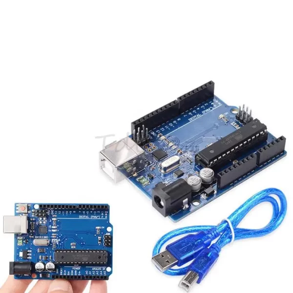 UNO R3 Development Board ATmega328P CH340 CH340G For Arduino UNO R3 With Straight Pin Header with Cable One Set - Imagem 4