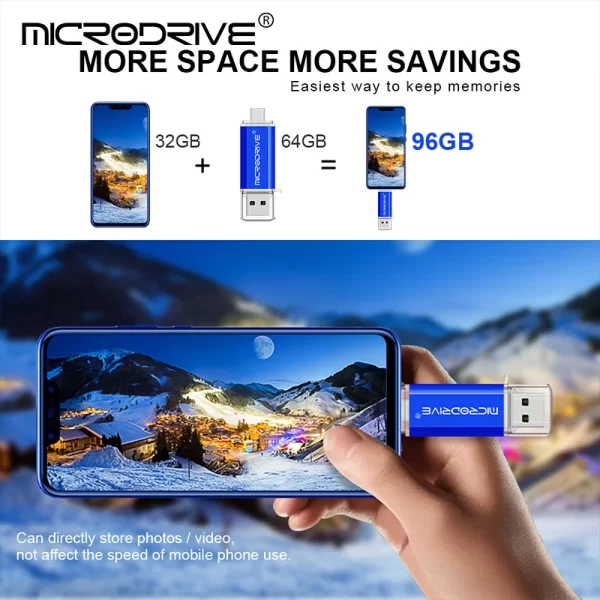 Type C USB Flash Drive OTG 2 IN 1 USB 2.0 Micro USB Pen Drive 128GB 64GB 32GB 16GB 8GB 4GB Pendrive Flash Drive - Imagem 3