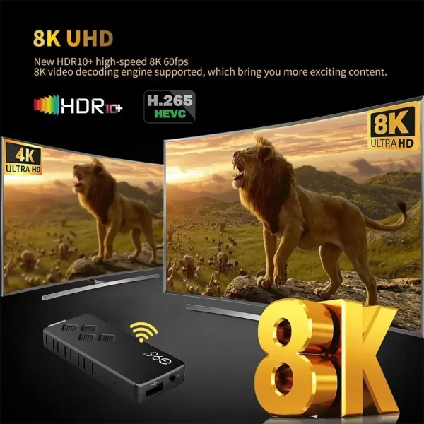 G96 Smart Tv stick Android13.0 Q2 Allwinner H313 BT5.0 Google Voice 4k Dual Wifi Youtube Multi Language Streaming Media Player - Imagem 5