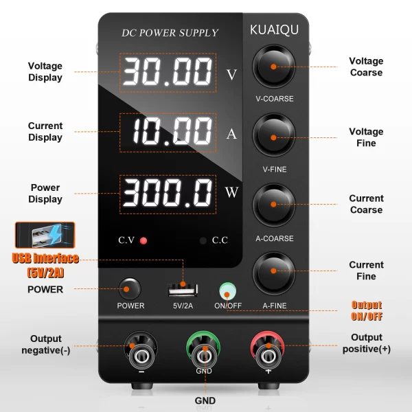 30V 10A DC Fonte de alimentação com display digital ajustável Mini fontes de alimentação de laboratório Regulador de tensão 60V 5A 120V 3A 32V 6A - Imagem 2