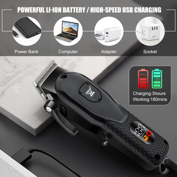 HIENA hair clipper Shaver Professional electric scissors push Barber shop hair trimmers Hair cutting machine trimmer for men - Imagem 4