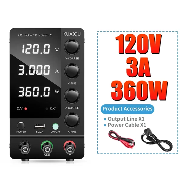 30V 10A DC Fonte de alimentação com display digital ajustável Mini fontes de alimentação de laboratório Regulador de tensão 60V 5A 120V 3A 32V 6A - Imagem 10