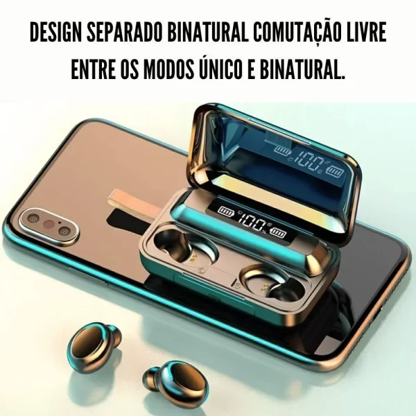 New F9 Bluetooth Headphones 9D Stereo High Bass Sport Earphones Handfree Touch Control Tws Wireless Earbuds Waterproof Headset - Imagem 4