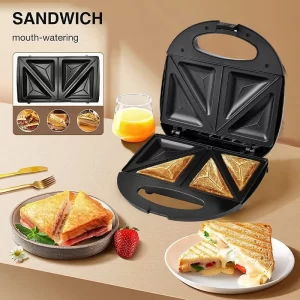 Portable Breakfast Maker Waffle Maker Electric Small Multi-purpose Sandwich Maker Non-stick Coated Baking Pan Easy To Clean