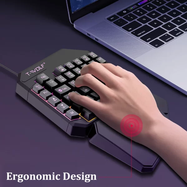 40Keys One-handed Keyboard Mini RGB Gaming Keyboard USB Ultra-slim Wired Backlight Keyboard Ergonomic Keyboard for PC Laptop - Imagem 5