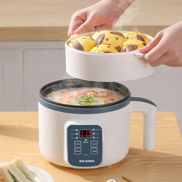 Panela elétrica de arroz de 1,7 L, camada dupla, 220 V, multicooker, antiaderente, inteligente, mecânica, panela de arroz a vapor para casa - Imagem 2