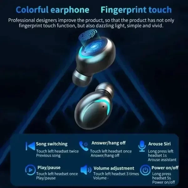 TWS F9-5 Earphone Bluetooth Earphones Wireless Headphones Hifi Stereo Sports Earbuds Headset Hearing Aids With Mic Handfree - Imagem 2