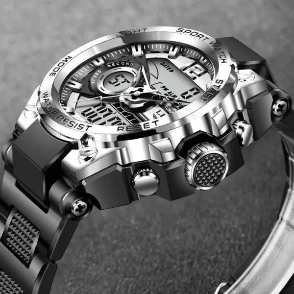 LIGE Men Military Watch Digital 50m Waterproof Wristwatch LED Quartz Clock Sport Watch Male Big Watches Men Relogios Masculino - Imagem 3