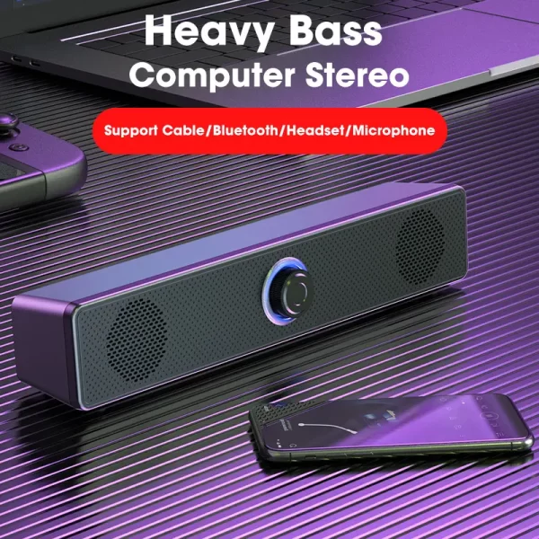 Bluetooth 4D Surround Speaker Home Theater Sound System Computer Soundbar For TV Subwoofer Wired Stereo Strong Bass - Imagem 3