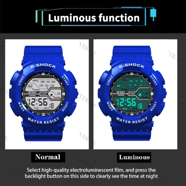 Outdoor Sport Men Watch Multifunction Large Screen LED Electronic Waterproof Luminous Military Digital Wristwatches Reloj Hombre - Imagem 5