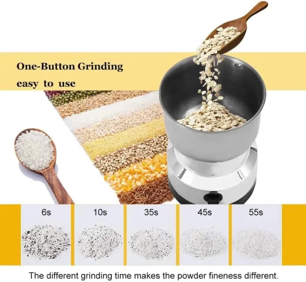 Multipurpose Electric Coffee Bean Grinding Tool Stainless Steel Milling Machine for Seeds Spices Herbs Nuts Coffee Grinder - Imagem 3