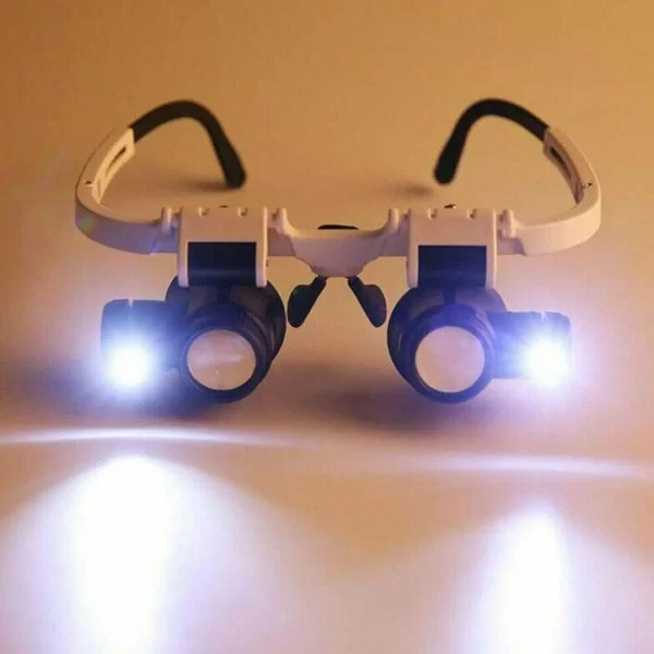 2XLED Watch Jeweler Repair Magnifier Head-Mounted Headband Adjustable Magnifying Head Eye Glasses Loupe Lens 8X 15X 23X - Imagem 5