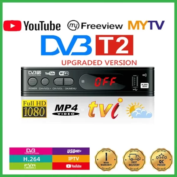 HD 1080p Tv Tuner Dvb T2 VGA Dvb-T2 For Monitor Adapter USB2.0 Tuner Receiver Satellite Decoder Dvbt2 Mutiple Language Manual