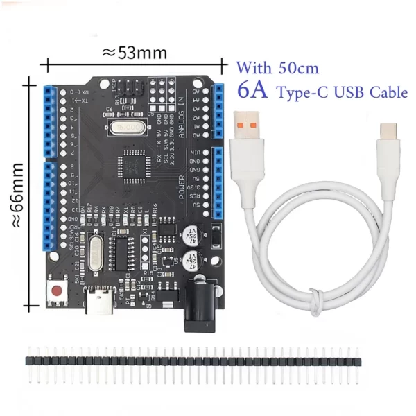 Development board  for UNO R3 CH340G+MEGA328P SMD Chip 16Mhz For Arduino UNO R3 USB CABLE ATEGA328P One set - Imagem 10