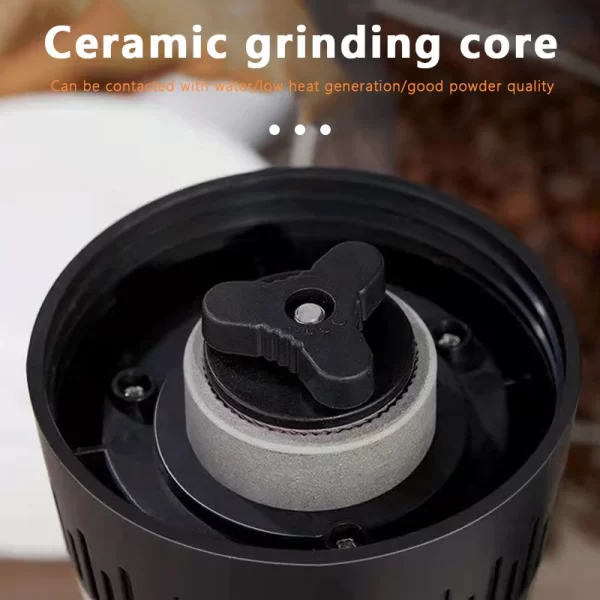 Moedor de café elétrico com rebarbas ajustáveis, moedor cônico de grãos de café com carregamento USB, moedor de grãos de café em cerâmica - Imagem 3