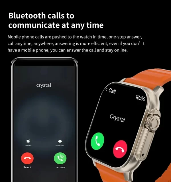 LAXASFIT T900Ultra Smartwatch Bluetooth Talk Smartwatch Message Alert Heart Rate Monitor Sports Watch for Android IOS Men Women - Imagem 5