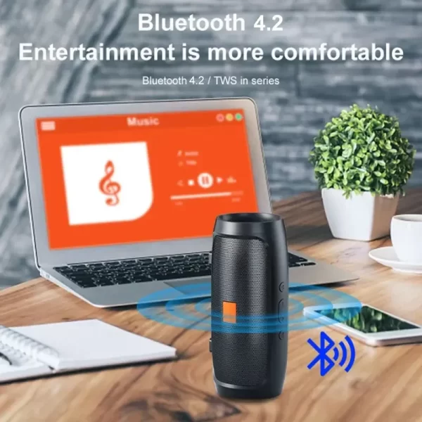 TF USB Bluetooth Speaker Dual Speaker Stereo Outdoor Tfusb Playback Fm Voice Broadcasting Portable Subwoofer Wireless Speaker - Imagem 2