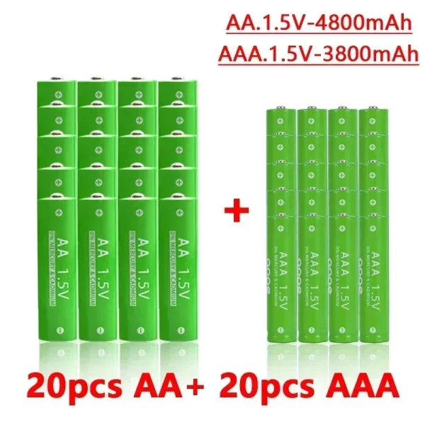 1.5V Rechargeable AA  AAA 4.8-3.8Ah Battery For Torch Toys Clock MP3 Player Replace Ni-Mh Battery Delivery within 15-25 days - Imagem 2