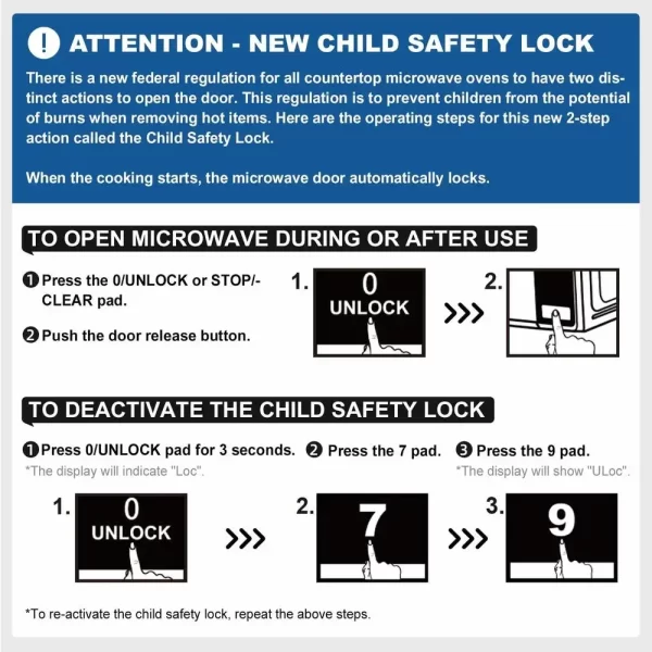 Compact 0.7 Cu ft 700W Black Countertop Microwave Oven LED Display Timer Clock Defrost Child-Safe Lockout Push-Button Door 10 - Imagem 5