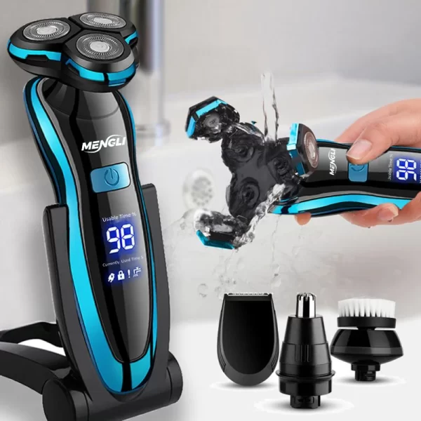 Barbeador Elétrico Barbeador Elétrico Máquina de Cortar Pelos Corporais Máquina de Barbear para Homens Mulheres Máquina de Cortar Barba Rotativa Aparador À Prova D'água