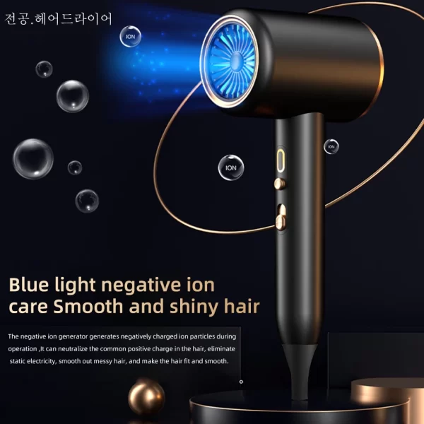 New High-Speed Hair Dryer 2400W High-Power Negative Ion Ultra Silent Recommended Professional Hair Dryer For Home Hair Salons - Imagem 4