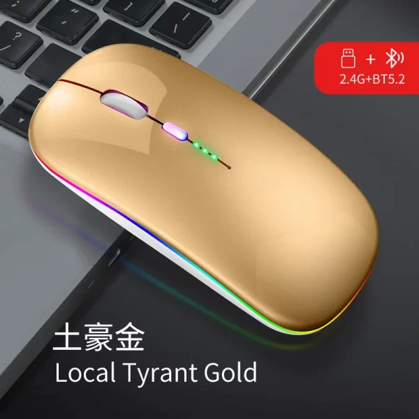 Wireless Mouse RGB Rechargeable Bluetooth Mouse 2.4G Silent Mause Ergonomic Mini Mouse USB Optical Mice For PC laptop Computer - Imagem 28