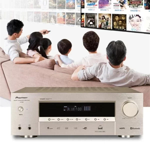 5.1 Channel Home Theater High Power Supports Fiber Coax TV Dual Microphone Bluetooth 5.0 HDMI 4K USB Karaoke Audio Amplifier - Imagem 3