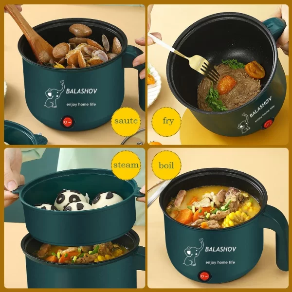 Mini Electric Cooker Non-stick Cooking 1-2 People Single/Double Hot Pot steamer Hot Pot Multifunction Electric Cooker for Home - Imagem 2