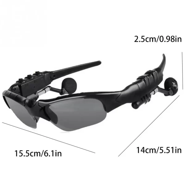 Stereo Earphones Wireless Headset with Mic Glasses Sunglasses for Driving Cycling Sports Noise Reduction Headphones - Imagem 2