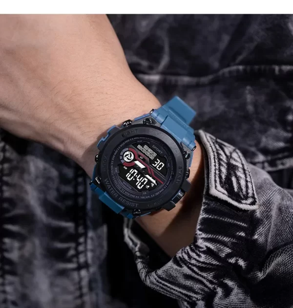 YIKAZE Men's Sports Watch Waterproof Man Sport Watches Multifuction LED Digital Military Watch Alarm Clock Electronic Wristwatch - Imagem 3