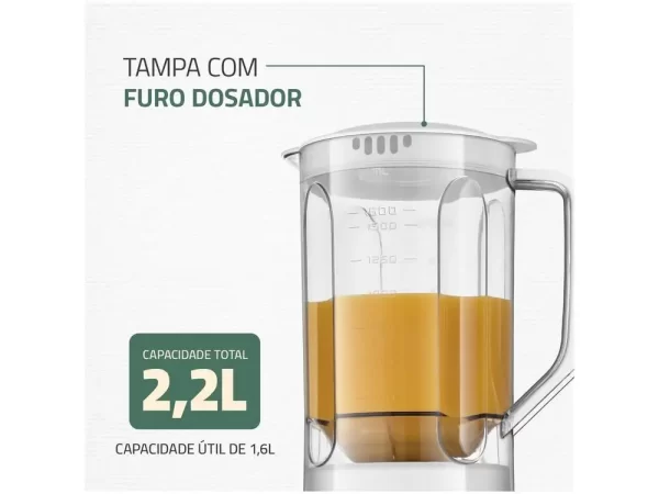 Mondial Pratic Power L-97-W 2 Speed Blender + Pulsar 550W White-110V - Imagem 4