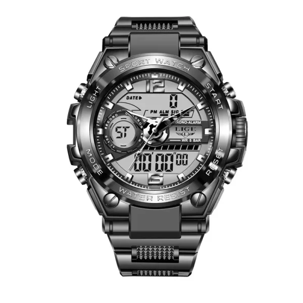 LIGE Men Military Watch Digital 50m Waterproof Wristwatch LED Quartz Clock Sport Watch Male Big Watches Men Relogios Masculino - Imagem 8
