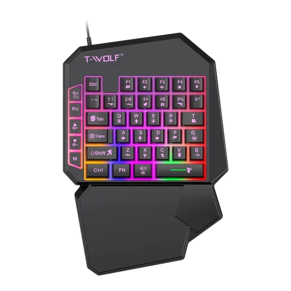 40Keys One-handed Keyboard Mini RGB Gaming Keyboard USB Ultra-slim Wired Backlight Keyboard Ergonomic Keyboard for PC Laptop - Imagem 7