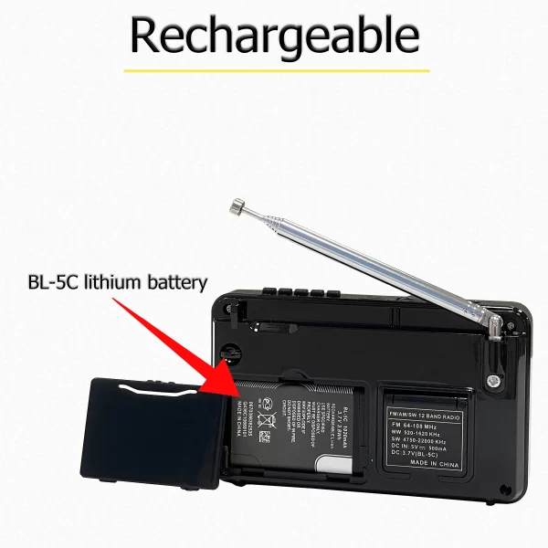 XHDATA D-328 Versatile AM/FM/SW DSP Portable Radio Receiver with MP3 Player TF Card USB, and Bluetooth Connectivity - Imagem 3
