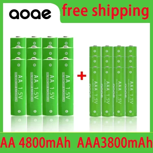 1.5V Rechargeable AA  AAA 4.8-3.8Ah Battery For Torch Toys Clock MP3 Player Replace Ni-Mh Battery Delivery within 15-25 days