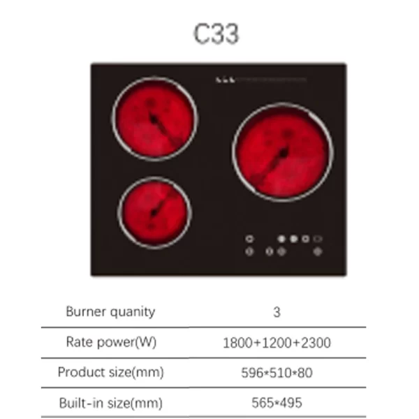 Embedded Cooktop Stove Electric Ceramic Cooker Threer-head Electric Stove Integrated  High Power Ceramic Cooker Hob - Imagem 5