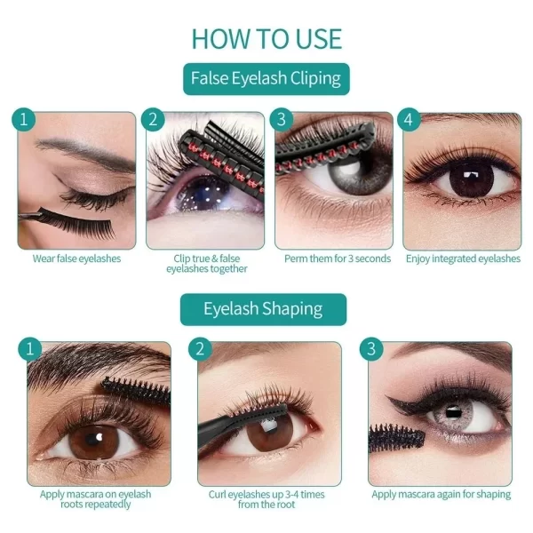 Electric Heated Eyelash Curler USB Rechargeable Eyelashes Quick Lasting Curling Comb&Clip Dual Use Makeup Eyelash Curler - Imagem 5